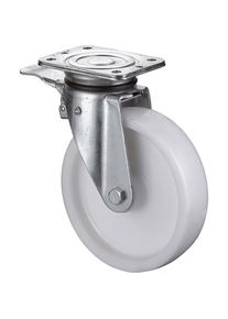 BS Rollen, Möbelrollen, Schwerlastlenkrolle Rad-Ø 250 mm Tragfähigkeit 600 kg mit Feststeller Kunststoff 138x110mm