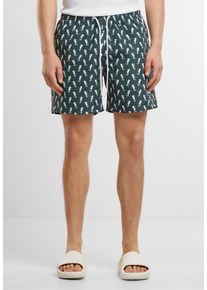 Urban Classics, M&aelig;nd, Badeshorts, M&oslash;rkegr&oslash;n / Hvid, St&oslash;rrelse 4XL