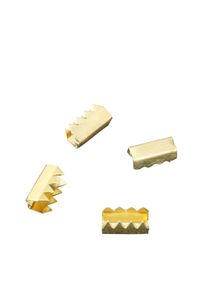 100 Unidades - Herretes metálicos, 9 x 4,4 x 5,1 mm, latonado, dorado