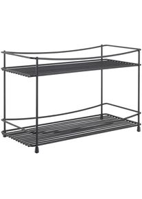 Metaltex Oregano Lava Gewürzregal, 33x16x21cm, 2 Etagen, schwarz