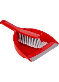 Bo-Camp Handfeger mit Kehrschaufel, rot