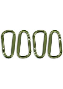 Origin Outdoors Zubehörkarabiner D-Form, 4 Stück, oliv