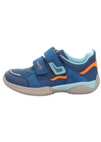 Superfit Leren sneakers "Storm" blauw/lichtblauw/oranje - 53% | Maat: