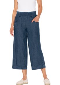 Dames 7/8-jeans met gesmokte comfortband blue-stonewashed Maat 46
