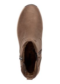 Jana Dames Enkellaarsje in Tex-uitvoering in taupe ,maat 41, Witt, 100% Textiel