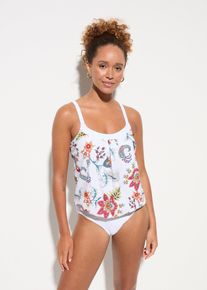 Tankini oversize (2 części) z regulowanymi ramiączkami, biały, 42, bonprix