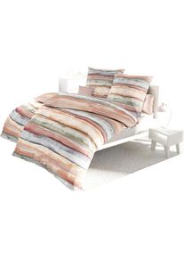 Bierbaum unisex Bettwäsche orange-gestreift Größe 80x80/135x200 cm