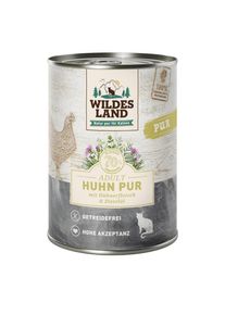 Wildes Land Adult 6 x 400 g pour chat - poulet PUR, huile de carthame