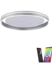 Paul Neuhaus Q-Vito LED-Deckenleuchte, 39W, 4000lm, Smart Home, silber (8416-55)
