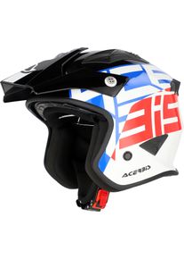 Acerbis Aria Graphic, open face helmet , color: White/Blue/Red , size: L