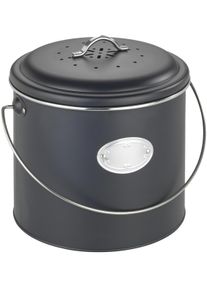 Wenko Nero Komposteimer mit Aktivkohlefiltern, 6l, schwarz