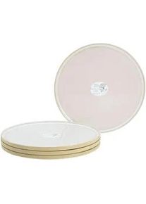 Creatable Speisetellerset , Weiß, Beige , Keramik , 4-teilig , rund , 28.5x13x28.5 cm , stapelbar , Geschirr, Teller, Teller-Sets