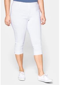 sheego Damen Caprihose mit Schlupfbund, aus Bengalin in weiß ,Größe 54, Witt, 70% Viskose, 25% Polyamid, 5% Elasthan