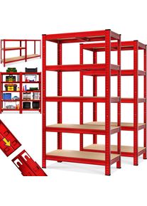 Monzana Stellingkast Set van 2 Rood 180x90x40cm 875kg