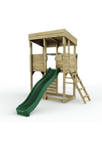 REBO XL Lookout Tower Playhouse with Monkey Bars and Slide