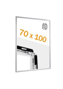 1 Cornice a scatto, alluminio, B1, autoadesivo argento | Ad angolo squadrato