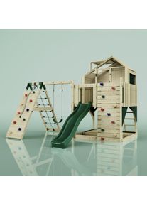 PolarPlay Kids Climbing Tower & Playhouse - Climb & Swing Ragna Green