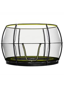 REBO 10FT Inground Base Jump Trampoline with Halo ll Enclosure