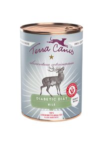 6 x 400 g Terra Canis Alimentum Veterinarium Diabetic Diet Vilt v&aring;tfoder f&ouml;r hundar