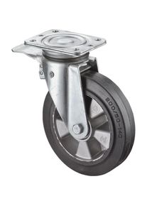 BS Rollen, Möbelrollen, Schwerlastlenkrolle Rad-Ø 250 mm Tragfähigkeit 550 kg Totalfesteller Gummi 138 mm 110 mm