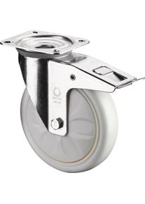 BS Rollen, Möbelrollen, Lenkrolle Rad-Ø 125 mm Tragfähigkeit 450 kg mit Feststeller Kunststoff 135x110mm weiss