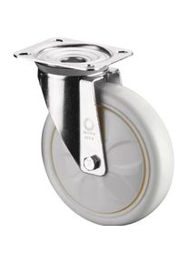 BS Rollen, Möbelrollen, Lenkrolle Rad-Ø 100 mm Tragfähigkeit 300 kg Kunststoff Platte L138xB110 mm Farbe Rolle weiss