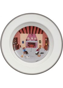Villeroy & Boch Villeroy & Boch Suppenteller Kamin Design Naif, Teller, Mehrfarbig