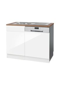 Kochstation Spülenschrank »KS-Virginia« 110 cm breit in weiß, Größe B/H/T: 110 cm x 85 cm x 60 cm