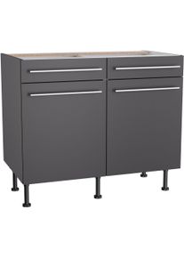 Kochstation Unterschrank »KS-Bern2« Breite 100 cm in grau, Größe B/H/T: 100 cm x 87 cm x 58,4 cm