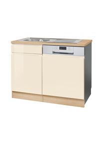 Kochstation Spülenschrank »KS-Virginia« 110 cm breit in beige, Größe B/H/T: 110 cm x 85 cm x 60 cm
