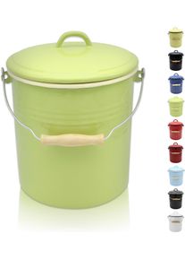 Krüger Krüger Mülleimer »Emaille Mülleimer mit Deckel Serie Rio« schnitt- / kratzfeste Oberfläche, bakterienabweisend, extrem langlebig, Größe B/H/T: 27,5 cm