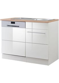 Kochstation Spülenschrank »KS-Wien« Breite 110 cm in weiß, Größe B/H/T: 110 cm x 85 cm x 60 cm