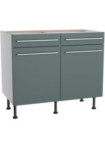 Kochstation Unterschrank »KS-Bern2« Breite 100 cm in grün, Größe B/H/T: 100 cm x 87 cm x 58,4 cm