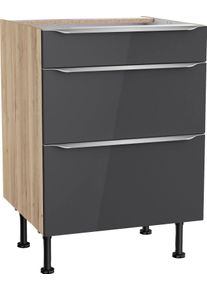 Kochstation Unterschrank »KS-Aken« in grau, Größe B/H/T: 60 cm x 87 cm x 58,4 cm