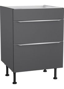 Kochstation Kochfeldumbauschrank »KS-Aken« in grau, Größe B/H/T: 60 cm x 87 cm x 58,4 cm