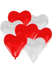 50 ballons coeur rouge et blanc 30cm