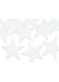 partydeco 8 étoiles scintillantes dispersées décoration blanc irisé 5cm