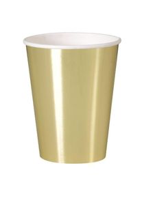 UNIQUE 8 gobelets en papier Vera or brillant 355ml