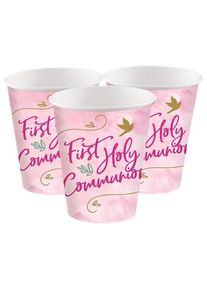 8 gobelets en papier de première communion 250 ml