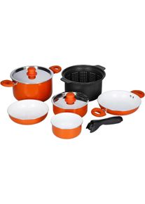 Brunner Mandarina 9+1 Kochtopfset Pfanne Topf Sieb Antihaftbeschichtung Camping Outdoor orange