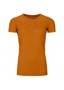Ortovox Women's 185 Merino Tangram Logo Merino shirt Women (S, orange)