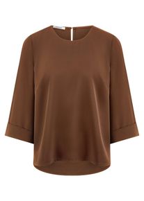 Peter Hahn - Bluse mit Rundhals-Ausschnitt, braun, Gr. 42, Kunstfaser