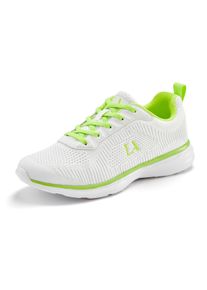 Lascana Dames Sneaker in wit/limoen ,maat 35, Witt, 40% Leer, 40% Imitatieleer