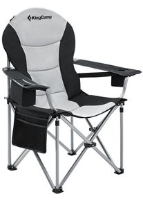 KingCamp Deluxe Faltstuhl mit Organizer, schwarz/grau