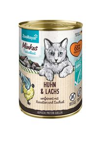 12x400 g ZooRoyal Minkas Huhn & ASC Lachs mit Karotten