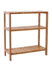 Hansiro Badezimmerregal Standregal , Eukalyptusholzfarben , Holz , 26x26x60 cm , Badezimmer, Badezimmerregale, Badregale