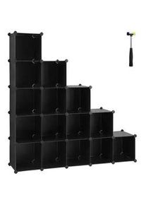Hansiro Steckregalsystem , Schwarz , Kunststoff , 31x125x125 cm , Wohnzimmer, Regale, Bücherregale
