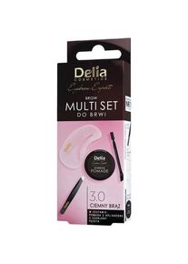 Delia Cosmetics, Bodylotion, Augenbrauen-Multi-Set Dunkelbraun - Pinzette, Brauengel, Schablone, langanhaltende Formulierung (Körpergel)