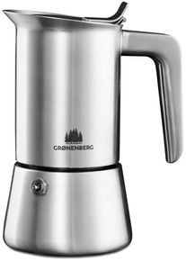 Gr&oslash;nenberg Induktions-Espressokocher, Edelstahl, 4 Tassen
