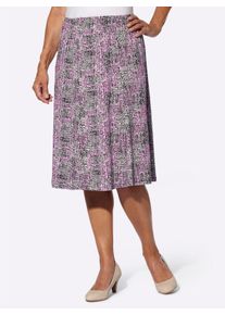 Dames Jerseyrok in banenmodel in orchidee/ecru bedrukt ,maat 38, WITT, 95% Viscose, 5% Elastan